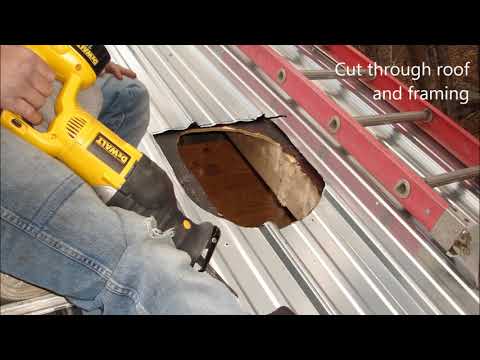 Install Woodstove & Chimney through Metal Roof