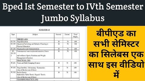 Bped 1st to 4th Semester full Syllabus || बीपीएड कोर्स का पूरा सिलेबस ||