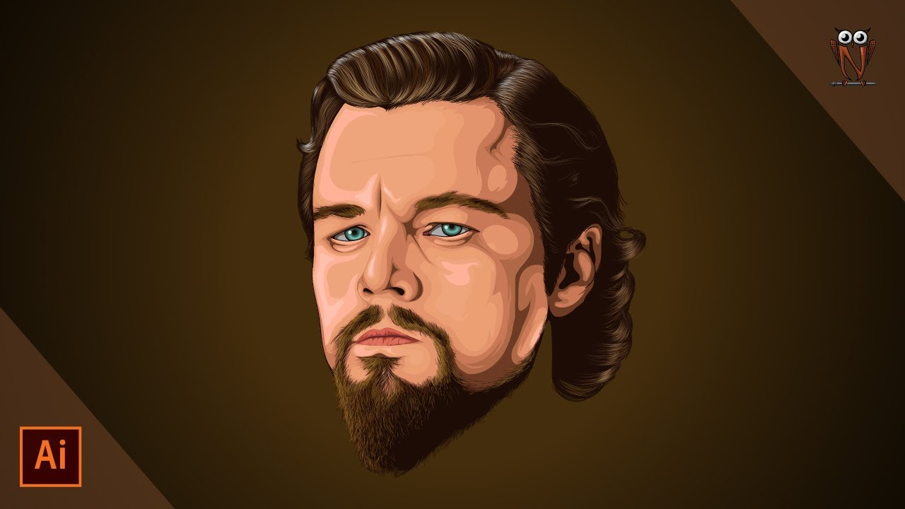 Adobe Illustrator | Speed Art | How to cartoon - Leonardo DiCaprio