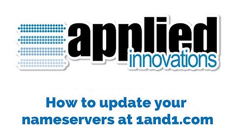 How to update your nameservers at 1and1.com