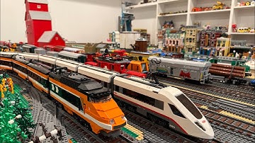LEGO Trains - Running Trains Around New Tabletop Layout