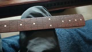 DIY installing new frets and decorating the fretboard