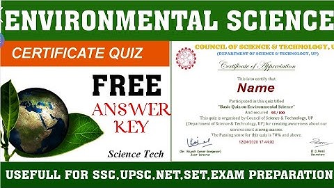 ENVIRONMENTAL SCIENCE l CERTIFICATE QUIZ l ONLINE CERTIFICATE QUIZ l FREE E-CERTIFICATE QUIZ l #quiz