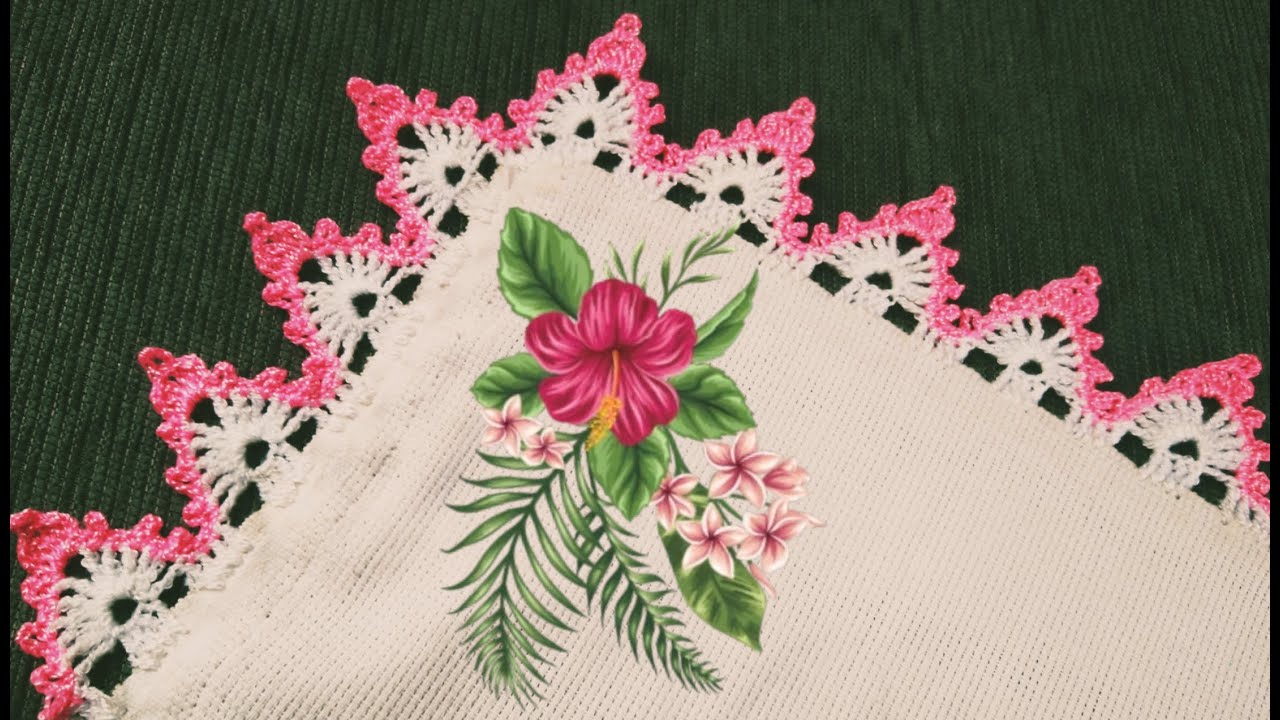 Hermosa puntilla en dos colores, para servilletas num 402#crochet #parati #tutorial #fyp #arte