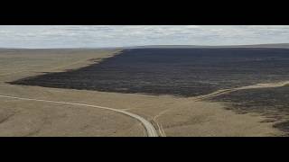 Aerial view of the Pothole South fuel break stopping the spread of the Sailor Cap Fire 2026
