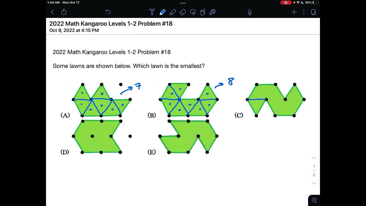 2022 Math Kangaroo Levels 1-2 Problem #18 - YouTube