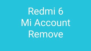 REDMI 6 mi Account and FRP Remove done By UFI Box