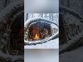 winter Bushcraft ❄️ Warm &amp; Cozy Shelter + Clay Oven Survival in Hollow#survival