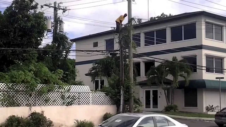 Bahamian Man Does Crazy High Wire Act