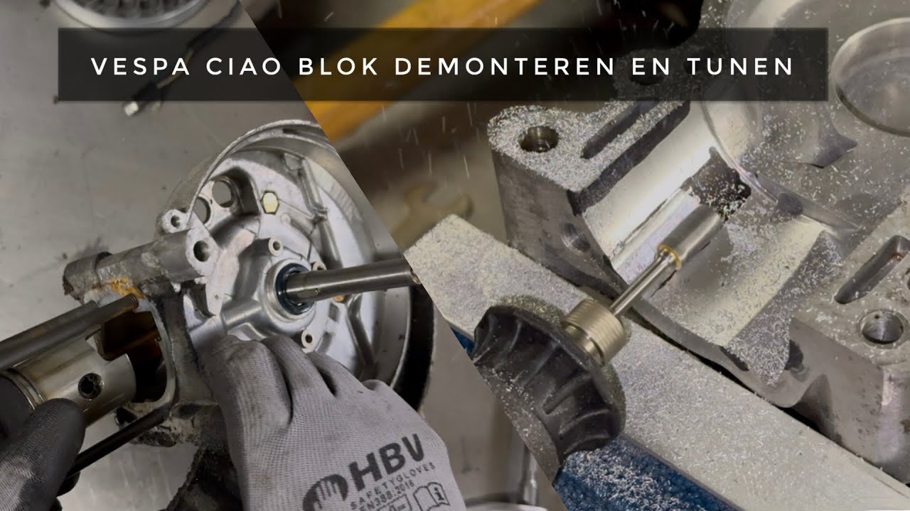 Vespa ciao blok demonteren en tunen