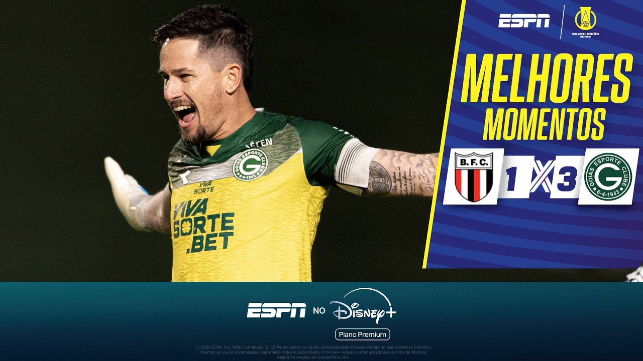 GOLEIRO TADEU MARCA APÓS FALHAR, E GOIÁS VIRA CONTRA O BOTAFOGO-SP NA SÉRIE B | MELHORES MOMENTOS