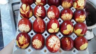 VOPSIM IMPREUNA cele mai frumoase oua, colorate NATURAL cu foi de ceapa