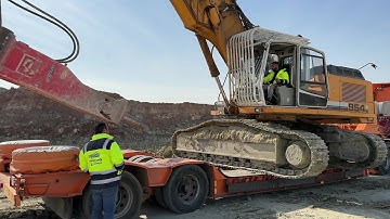 Transporting On Site The Liebherr 954 With Hydraulic Breaker - Sotiriadis/Labrianidis Mining - 4k