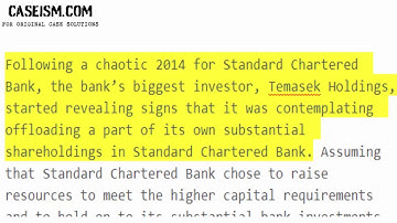 Standard Chartered Bank: Valuation and Capital Structure Case Study Help - Caseism.com