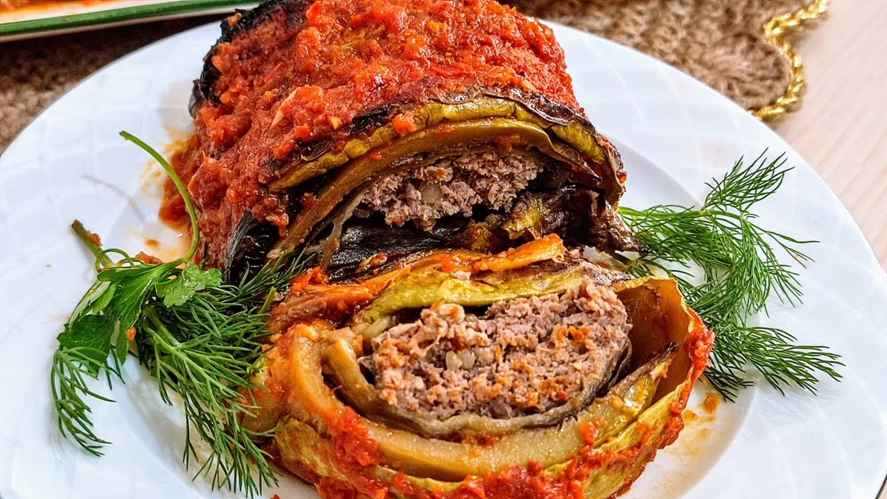 Patlıcanın ve Kabakğın Muhteşem Buluşması ????  Kıymalı Patlıcan Kabak Sarması / Patlıcan Yemekleri