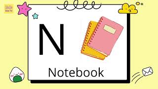 N For Nose A To Z 10 Words A For Apple, B For Ball, C For Cat Abcd Preschool Phonic Sound
