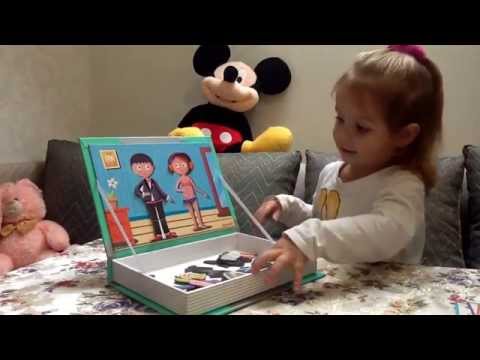 Vlada and a magnetic book .Влада и чудо -магнитная книжка )))