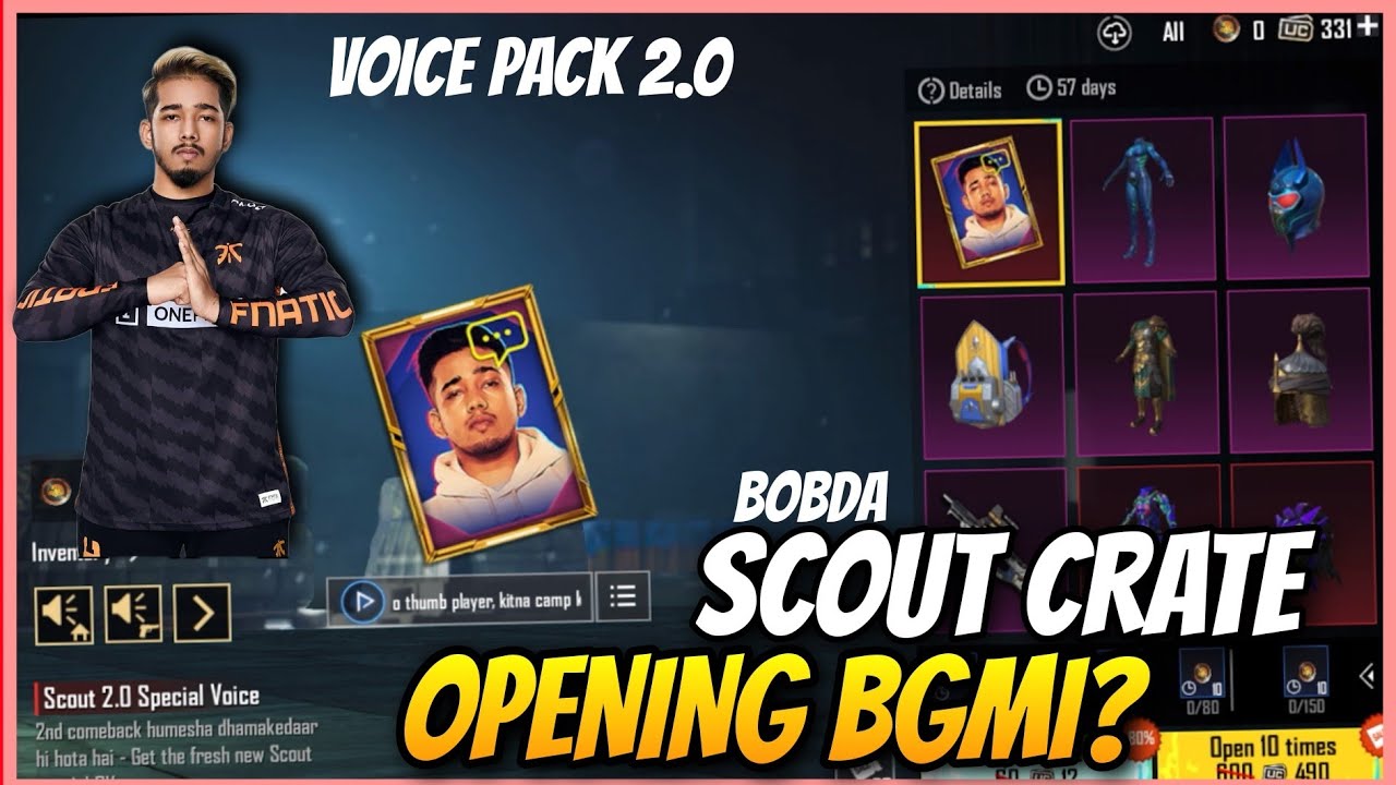 SCOUT CRATE OPENING NEW BGMI -DO NOT OPEN SCAM - SCOUT 2.0 VOICE PACK CRATE OPENING BGMI 