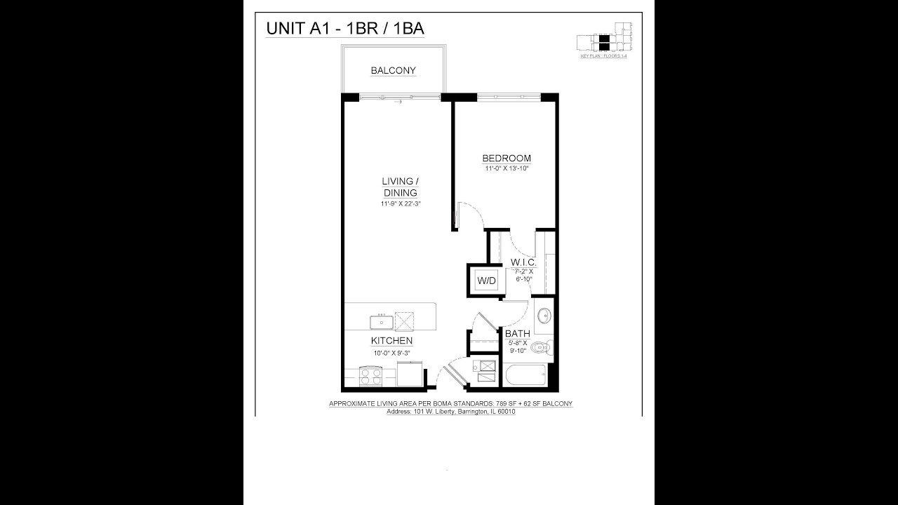 101 W Liberty in Barrington, large one bedroom apartment with inunit