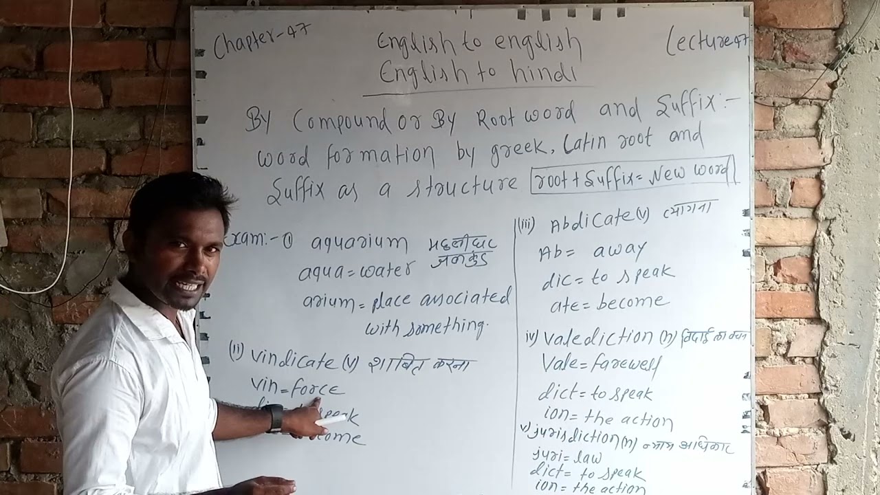 what's meaning of words formation by compoundin/Greek nd latin root words with suffix nd its example