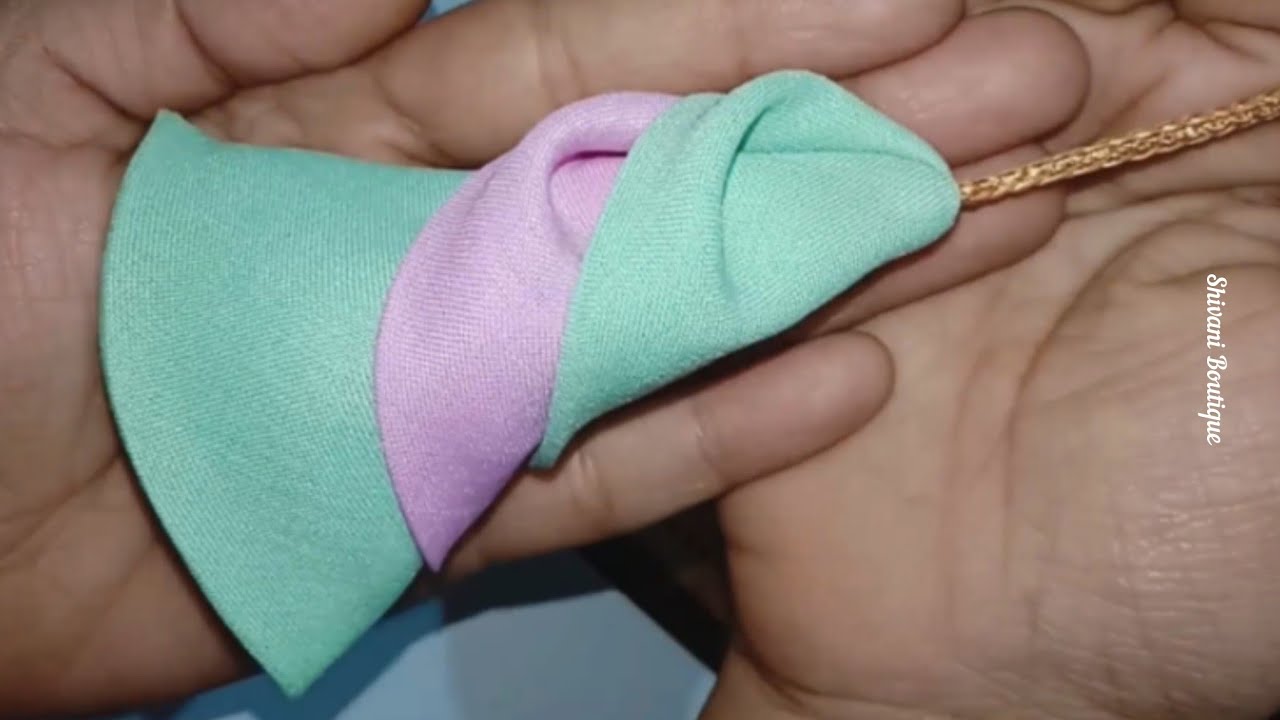 Beautiful Handmade Fabric Latkan Design | Easy Cloth Jewellery Making at Home | Shivani Boutique