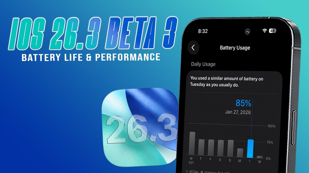 iOS 26.3 Beta 3 Battery Life & Performance (After 24 Hours) - YouTube