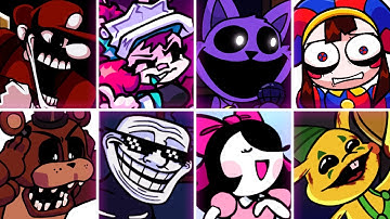 POWERDOWN V2 but Every Turn a Different Character Sings 🎤 ( FNF POWERDOWN V2 ) 🎶