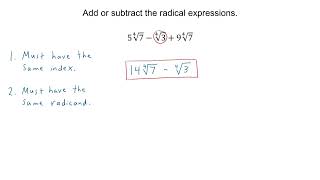 Combining (Adding and Subtracting)  Like  Radical Expressions
