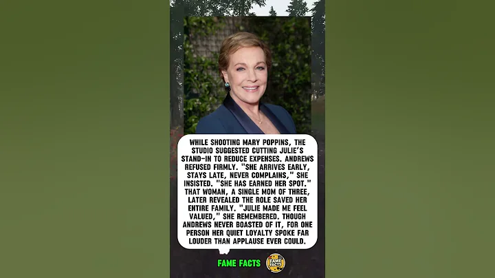 Julie Andrews Protected Her Stand-In and Changed a Life#julie   #facts