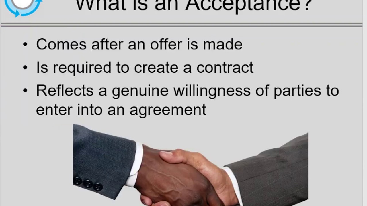 BUS 201--Ch 11 Creating a Contract Acceptance