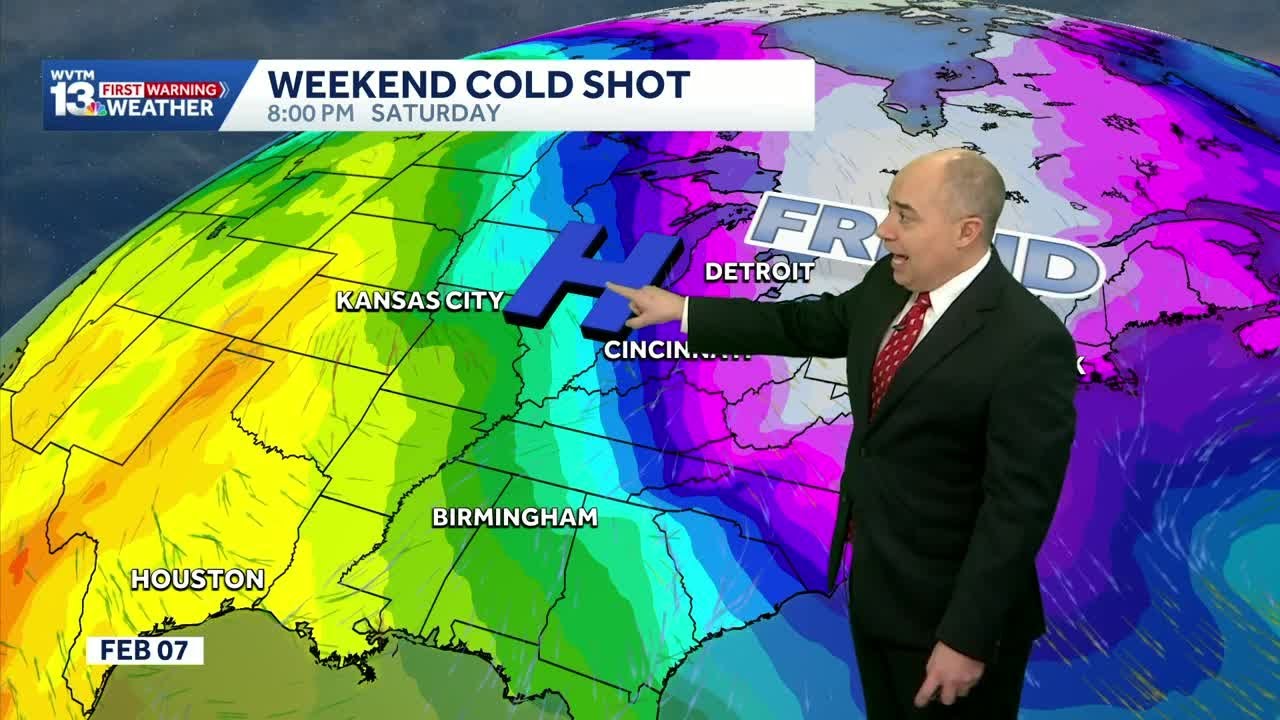 Arctic front brings weekend cool-down; Alabama's weather forecast warmer next week