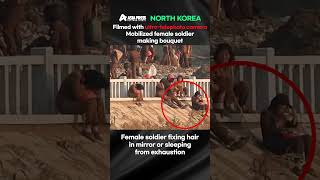North Koreafilmed With Ultra-Telephoto Camera　Mobilized Female Soldier Making Bouquet