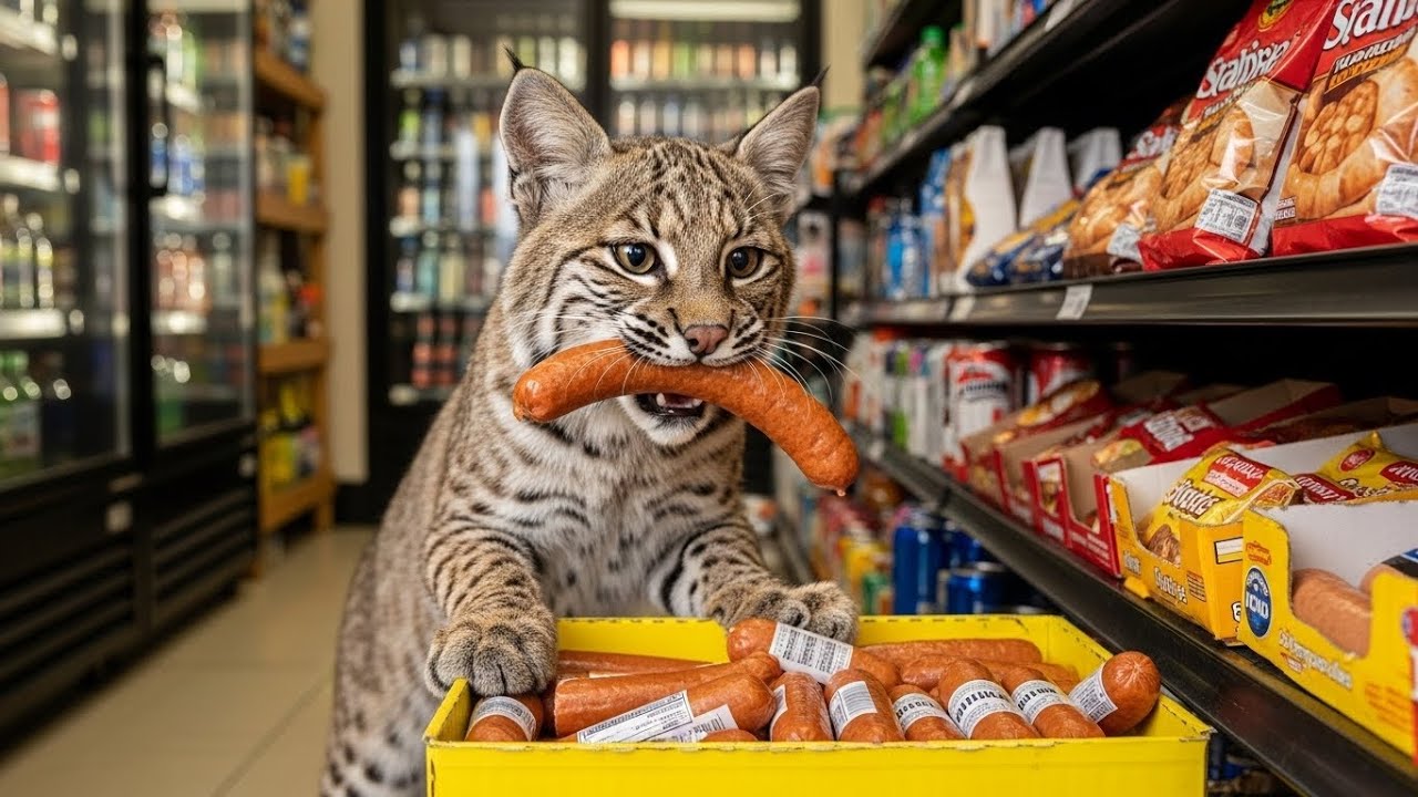 Caught on Camera: Bobcat Steals My Sausages Every Day Like It Owns the Place!