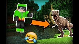 JE TROLL UN KIKOO EN ME TRANSFORMANT EN DINOSAURE ET EN ARBRE !! Minecraft troll kikoo fr