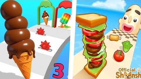 Ice Cream Stack Runner VS Sandwich Runner EP 3 - All Levels Satisfying Walkthrough Gameplay