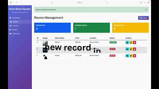 Sample Project crud’ topic about Room Rental System for example of learning laravel project.