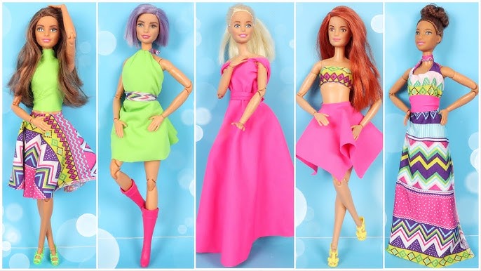 Vestido Sem Costura Para Bonecas  Como Fazer Roupa Para Barbie