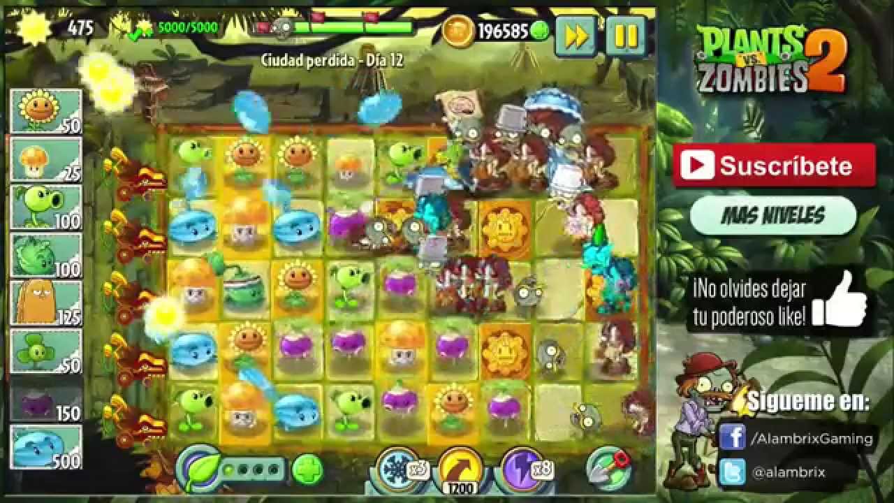Plants Vs Zombies 2 - Ciudad perdida día 12 - YouTube