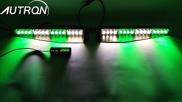 Visor Deck Split Dash Strobe Light Bar /Green White 34" Inch/ LED Emergency Warning Flashing