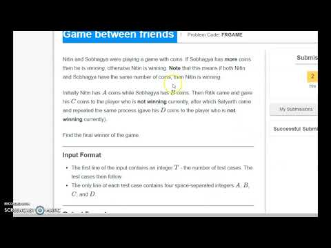 Game between friends  | Codechef | Code Drive
