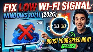 How To Fix Low Wi-Fi Signal Strength on Windows 10/11 (Best Method) 2026!