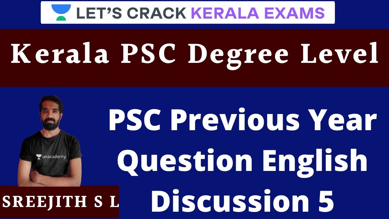 PSC Previous Year Question English Discussion 5 |  Kerala PSC Degree Level  | Sreejith S L