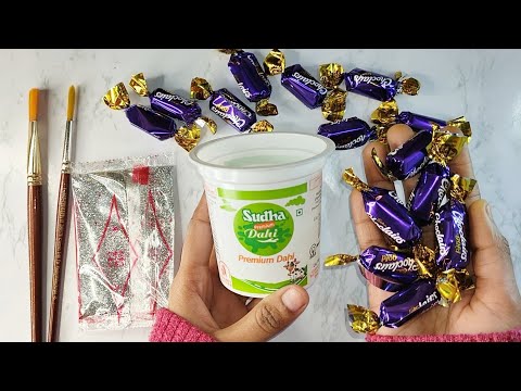 How to make CUTE Chocolate Box out of dahi container. DIY Chocolate gift box. Chocolate day gift.