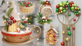 7 Diy Jute craft christmas decorations ideas at home 2023-2024 🎄☃️🎄