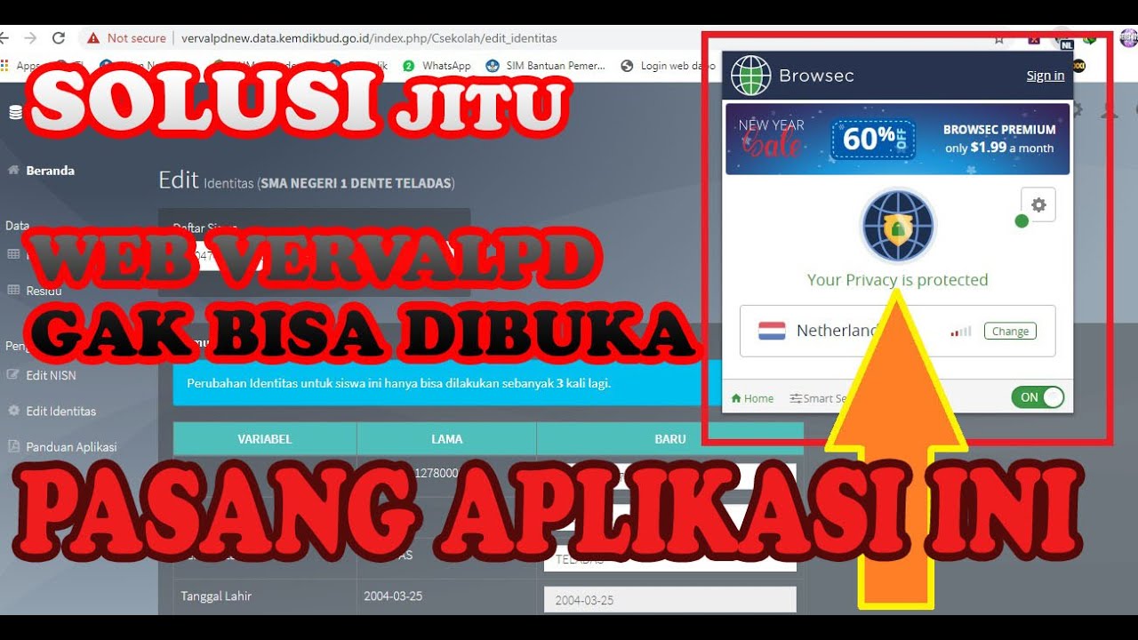 CARA MENGATASI VERVAL PD NEW YANG GAK BISA DI AKSES ~ GUNAKAN APLIKASI
