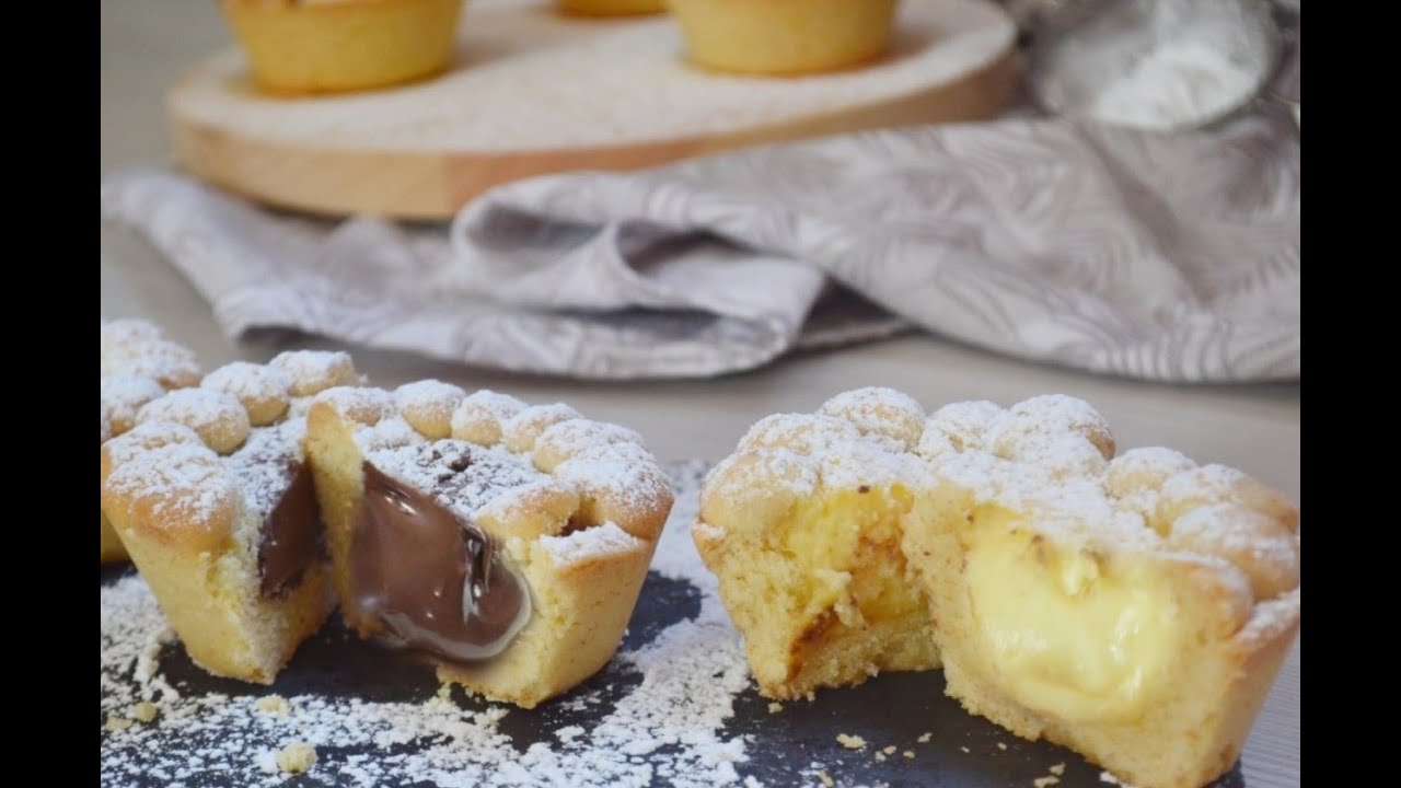 MUFFIN DI PASTA FROLLA MONTATA  | CON CUORE CREMOSO