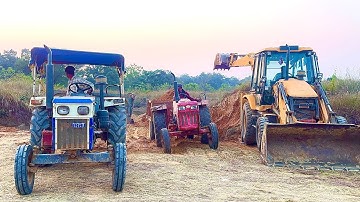 JCB 3DX Xpert Plus Full speech Mud Loading Mud Sonalika Swaraj Mahindra Tractor Video ll JCB Tractor