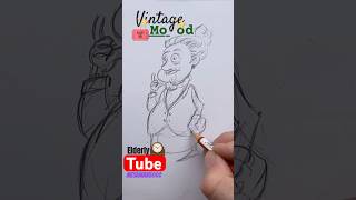 Easy cartoon head. Grumpy old Lady 😡.  Learning drawing #drawing #cartoon #mesaman5000 #comics