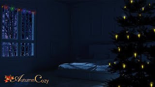 SNOWY WINTER NIGHT BEDROOM AMBIENCE: Room Tone, Soft Wind, Clock