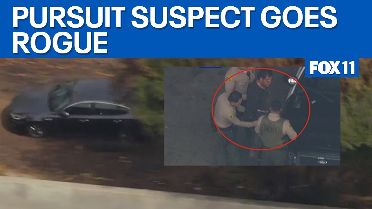 Pursuit suspect goes rouge in East LA | FOX 11 LA - YouTube